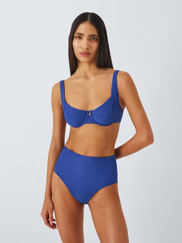 John Lewis ‘Palma’ high waisted, textured underwired bikini size 16 36B