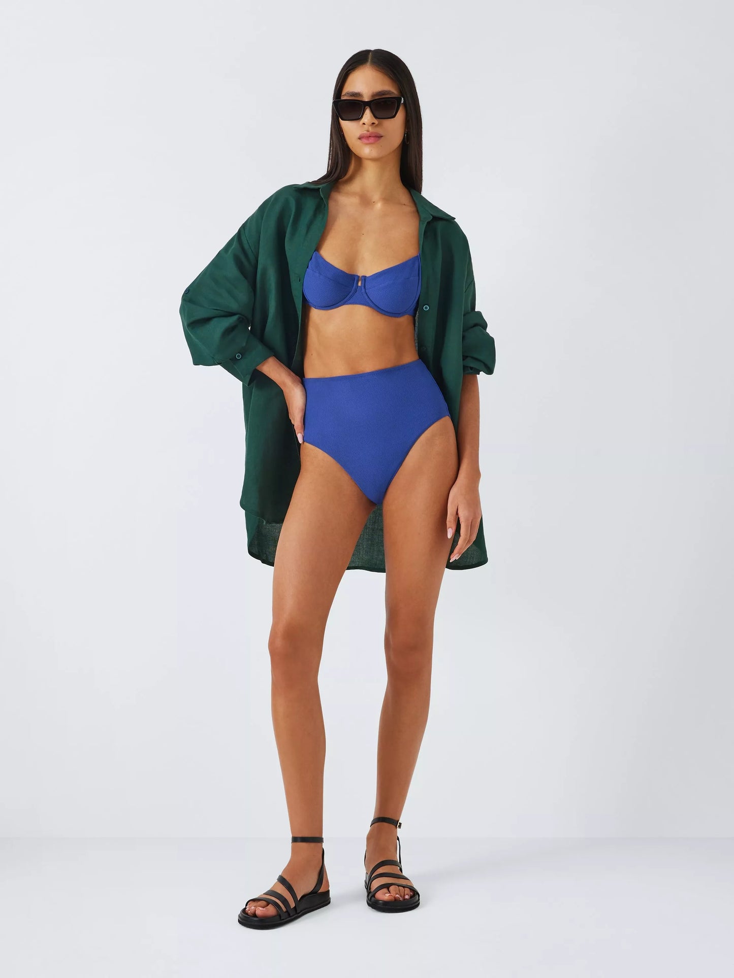 John Lewis ‘Palma’ high waisted, textured underwired bikini size 16 36B