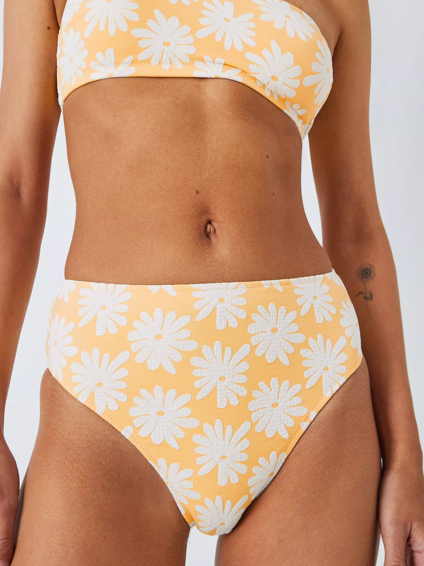 John Lewis ‘jacquard flower’ bikini in yellow size 12