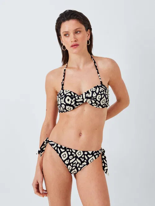 John Lewis ‘maya’ Aztec, twist top bikini in black/white size 16