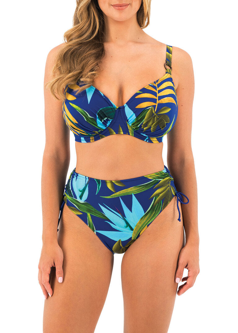 FANTASIE ‘Pichola’ high waist bikini brief in tropical blue size L