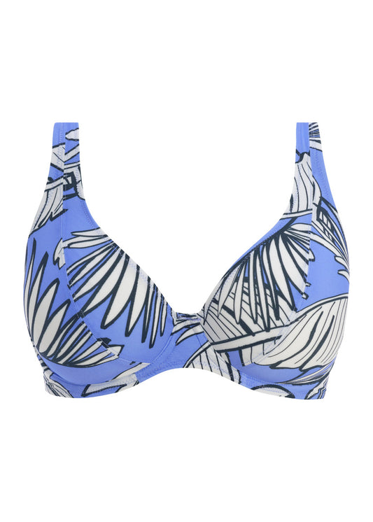 FREYA ‘Mali beach’ high apex bikini top in cornflower size 36D