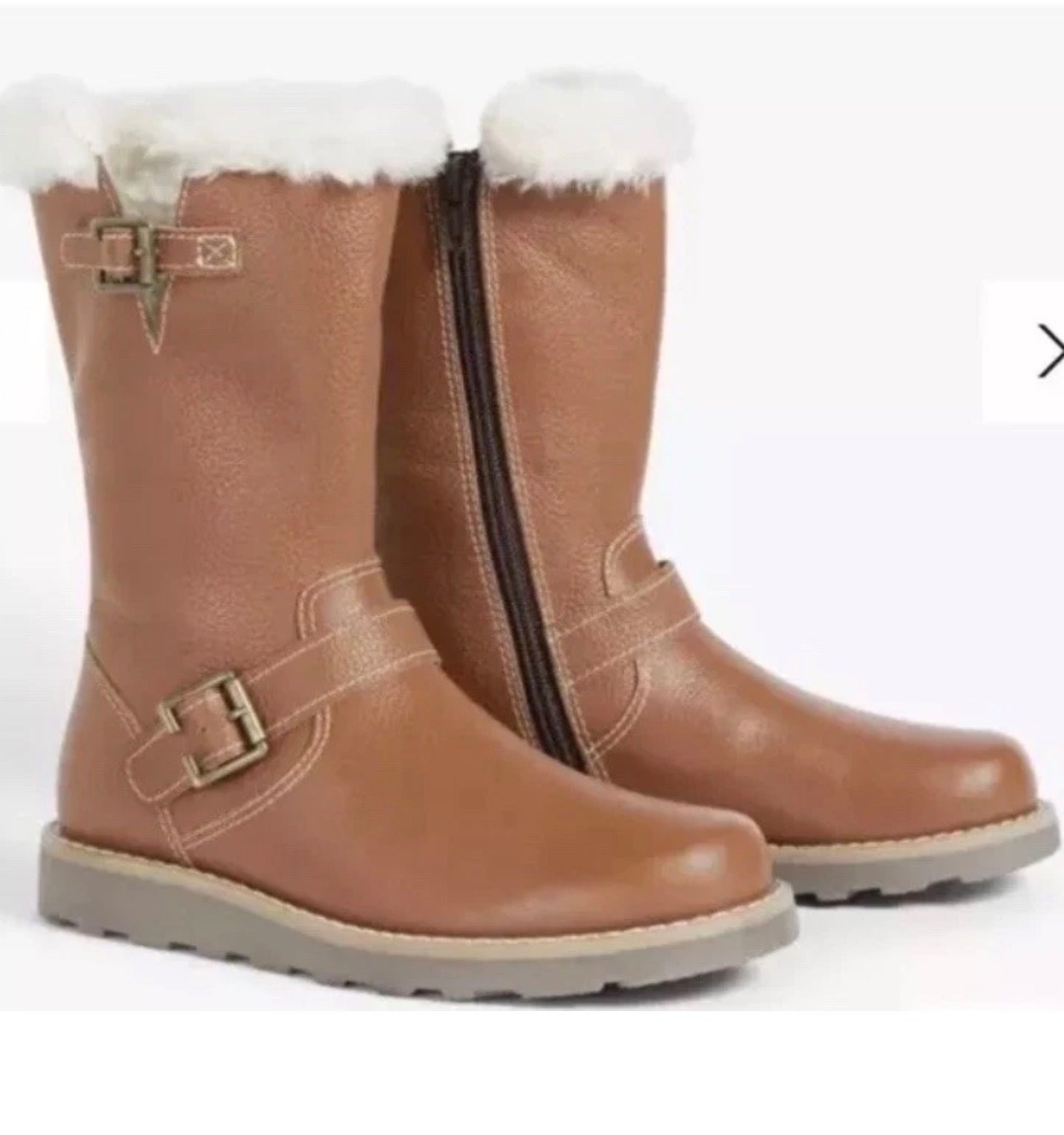John Lewis ‘Leia’ shearling lined boots in tan leather