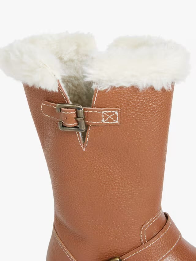 John Lewis ‘Leia’ shearling lined boots in tan leather