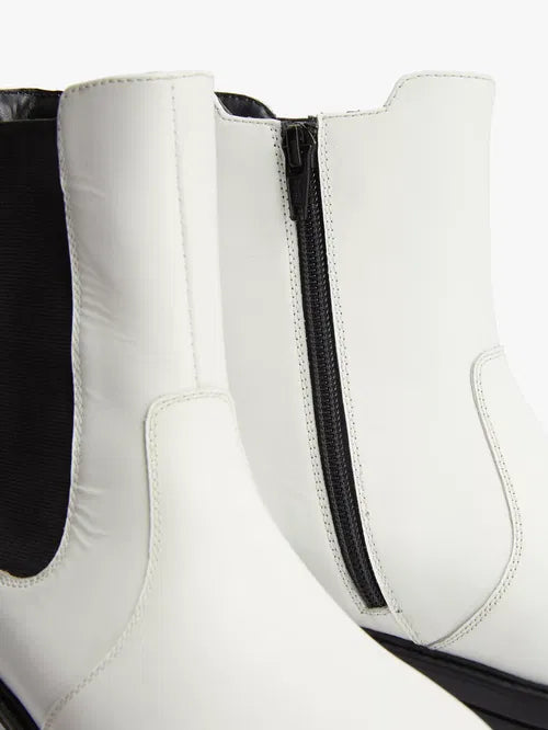 John Lewis - chunky Chelsea boots in white size 1 (33)