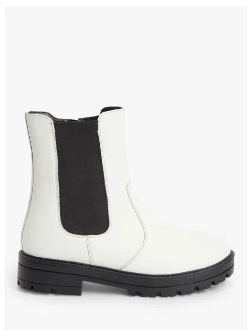 John Lewis - chunky Chelsea boots in white size 1 (33)