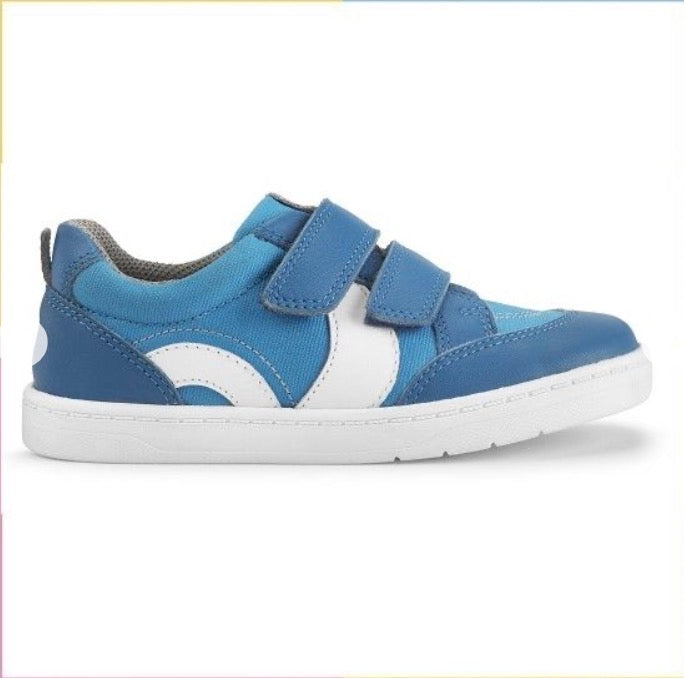 Start-rite ‘Enigma’ trainers in canvas and bright blue leather