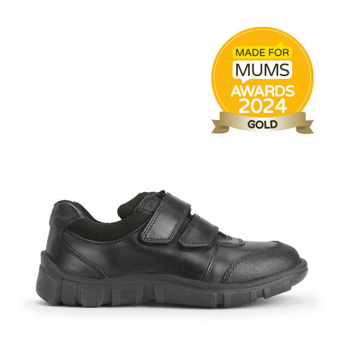 START-RITE ‘Learn’ black leather rip tape shoes
