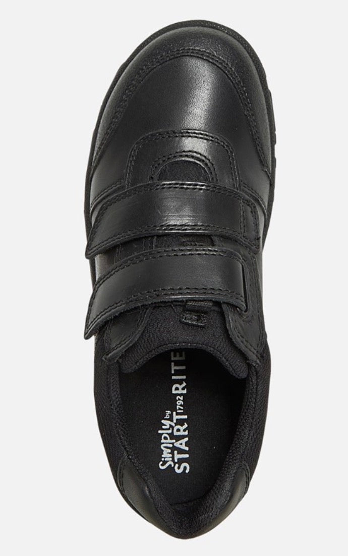 START-RITE ‘Learn’ black leather rip tape shoes