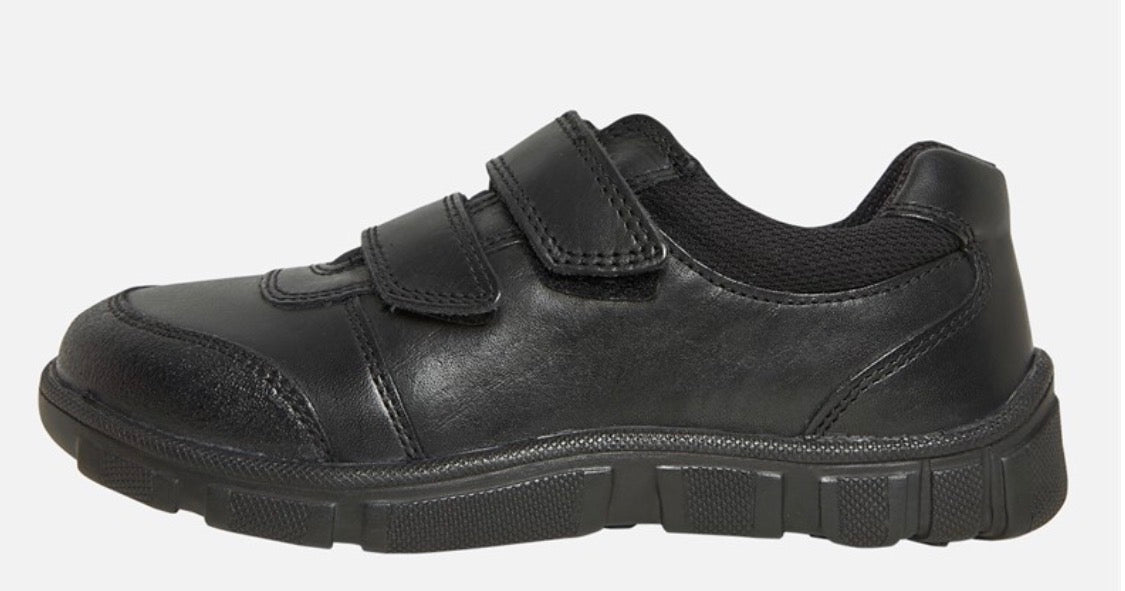 START-RITE ‘Learn’ black leather rip tape shoes