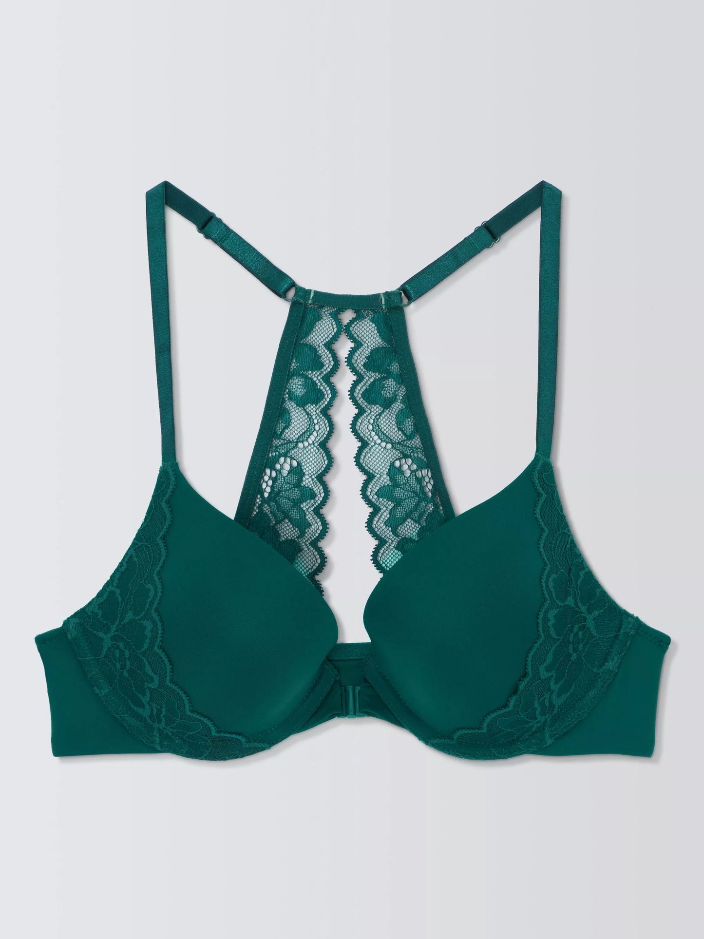 ‘Zayla’ lace racer back bra in green