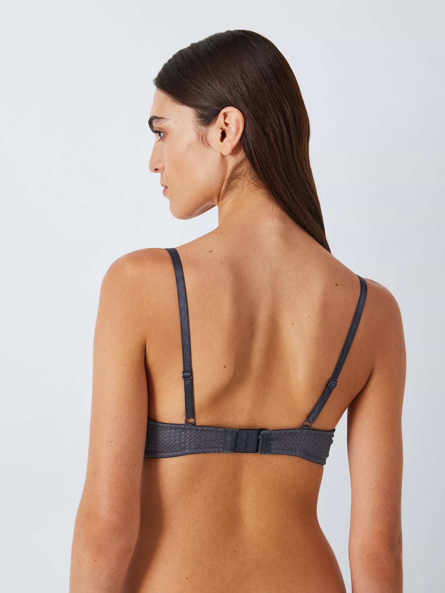 Diamond textured t shirt bra in graphite grey