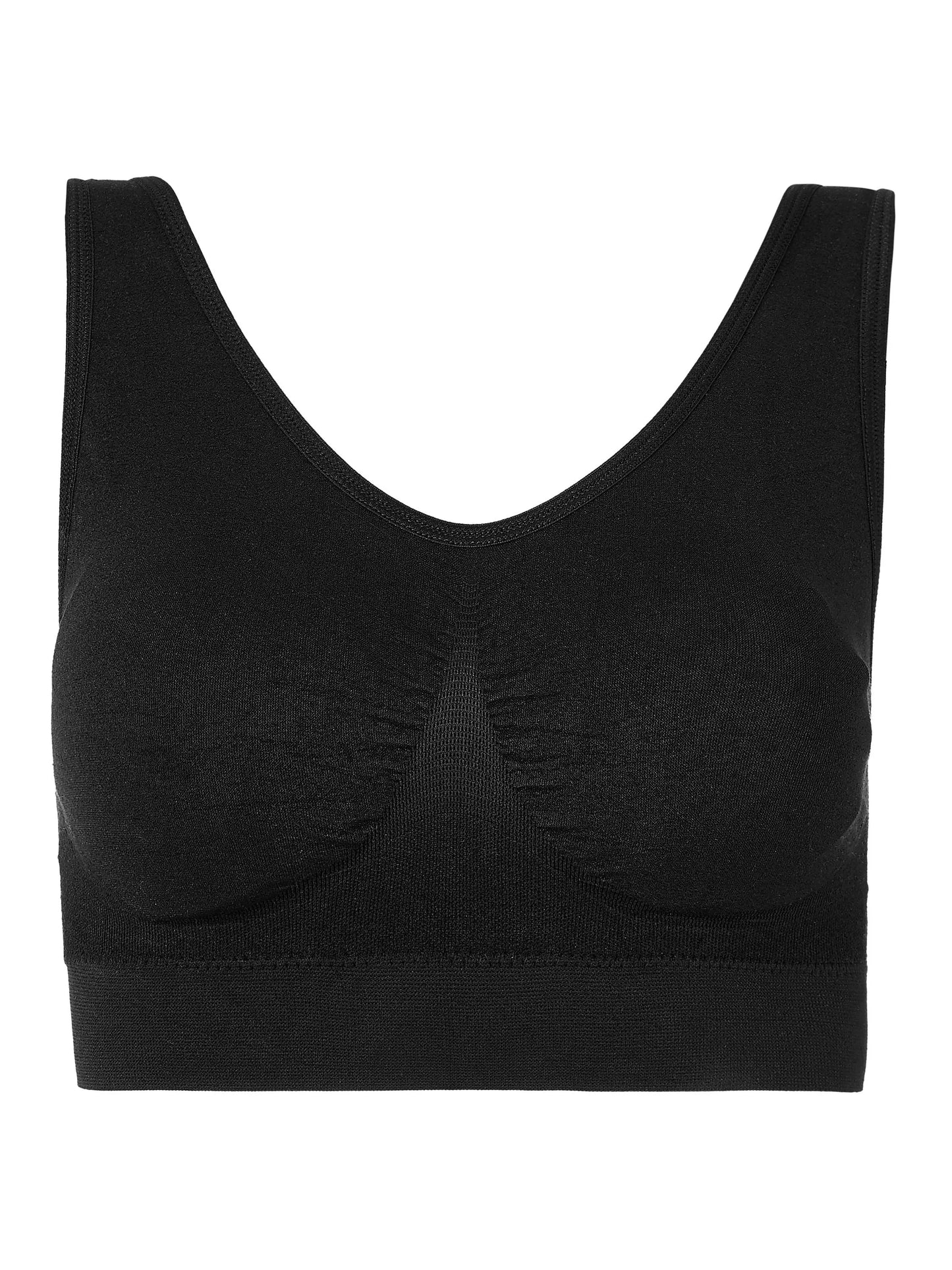 ‘Anya’ padded, seam free bra in black