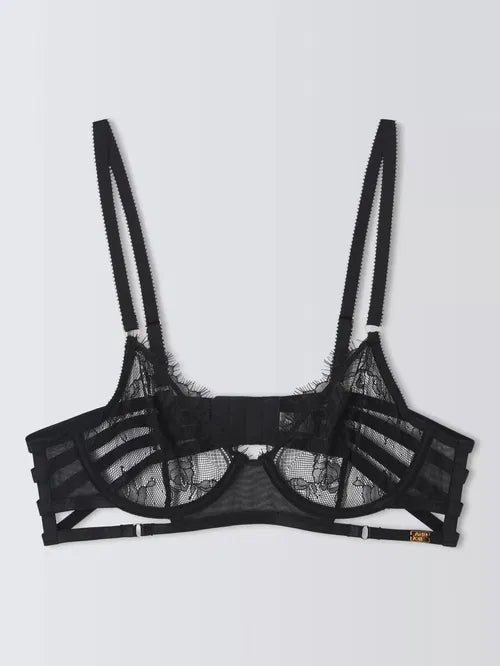‘Natalie’ floral lace bra in black