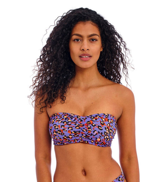 FANTASIE ‘Santiago nights’ bandeau bikini top in leopard