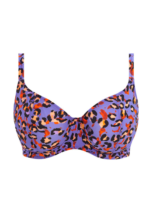 FANTASIE ‘Santiago nights’ plunge bikini top in leopard