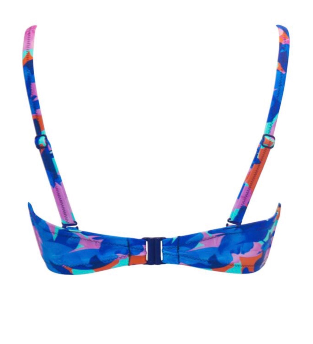 POUR MOI ‘Heatwave’ strapless, lightly padded bikini top in aqua floral size 34B