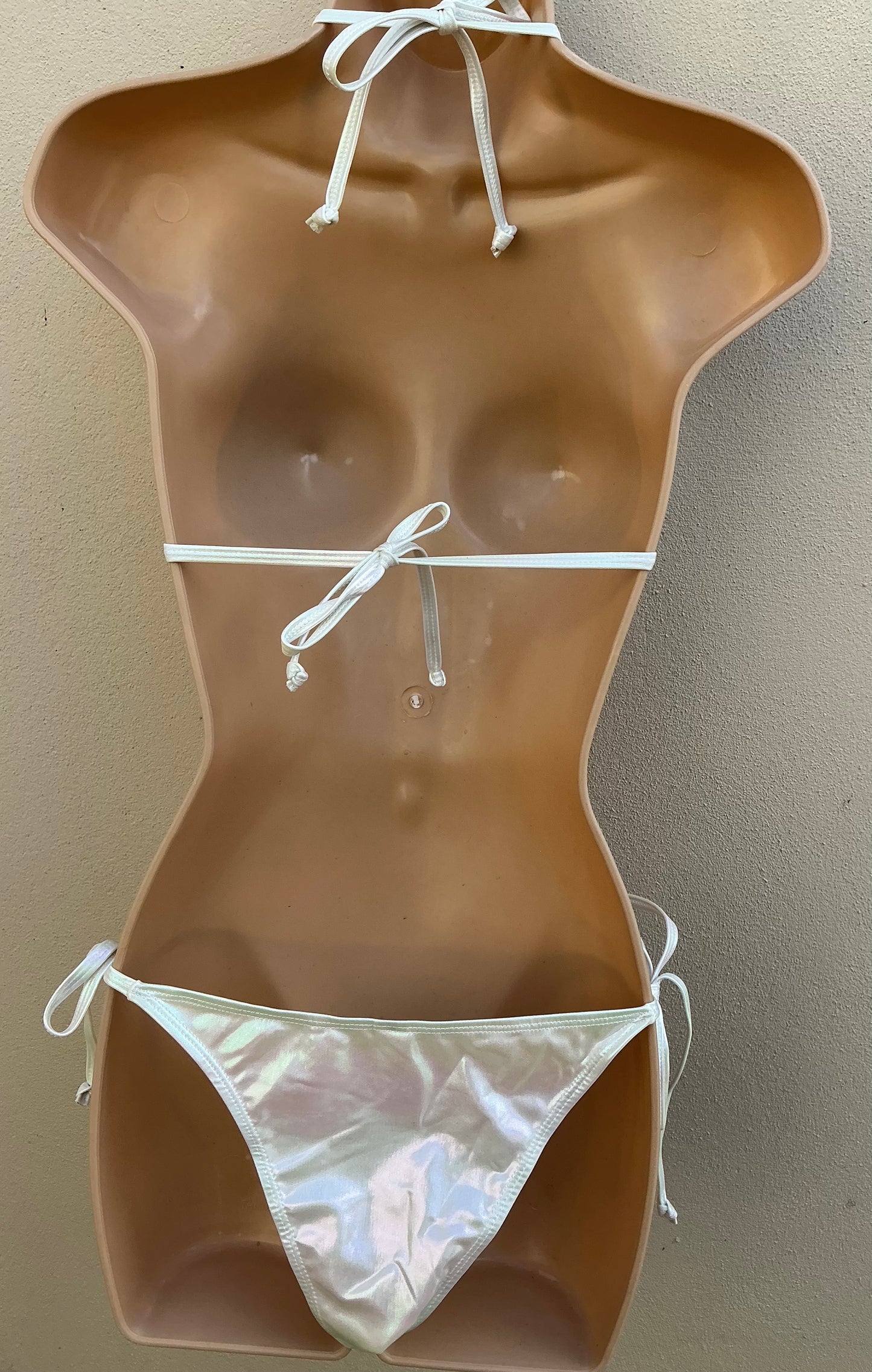 Wet look, iridescent bikini in pearl size M (10)