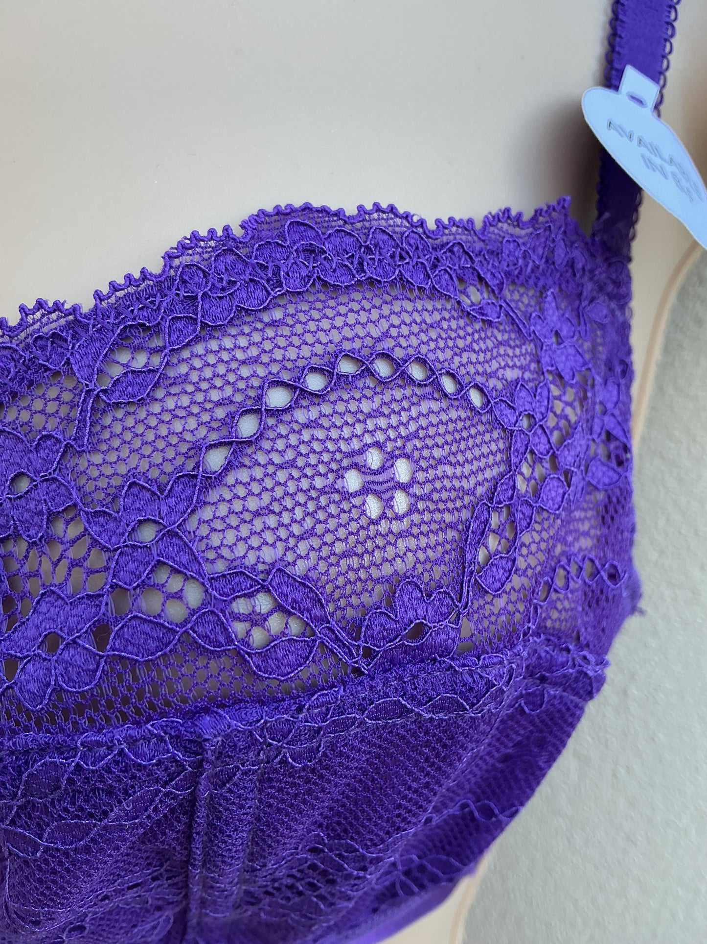 ‘Reece’ lace, non padded bra in purple