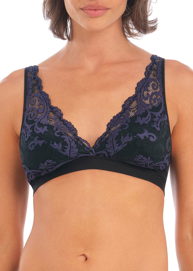 ‘Instant icon’ bralette in black eclipse size M