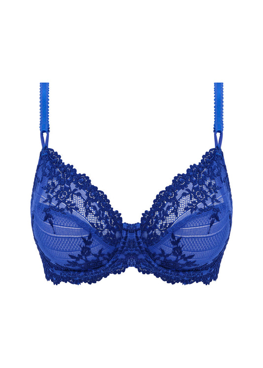 ‘Embrace’ lace classic underwired bra in Beacoup Blue/bellwether Blue