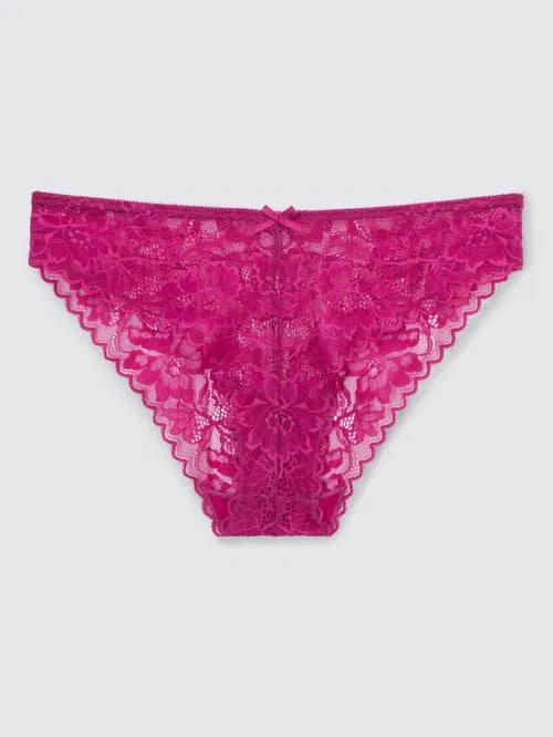 ‘Lianna’ lace Brazilian briefs in fuchsia