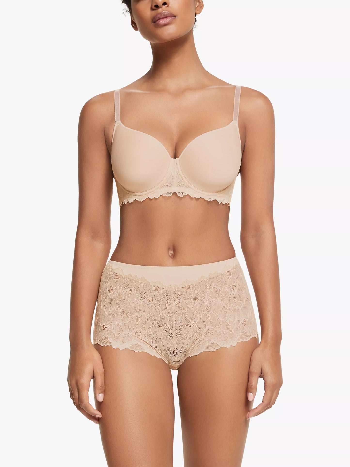 ‘Zoey’ deep briefs in nude size 10