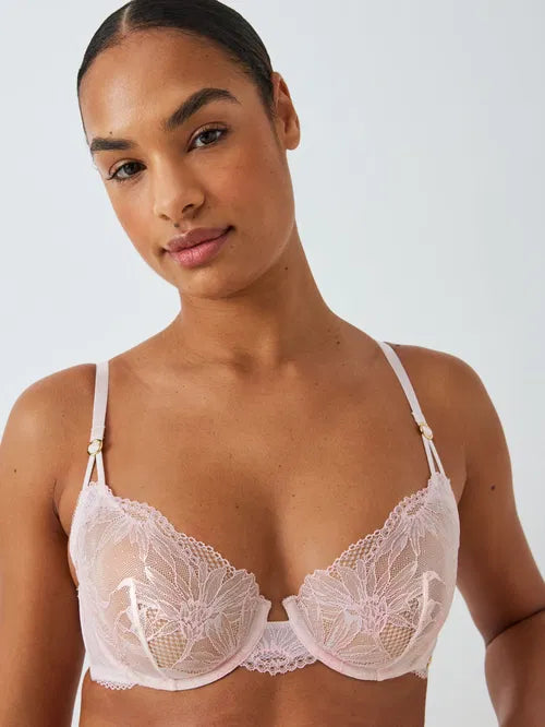 ‘Jolene’ lace balcony bra in light pink
