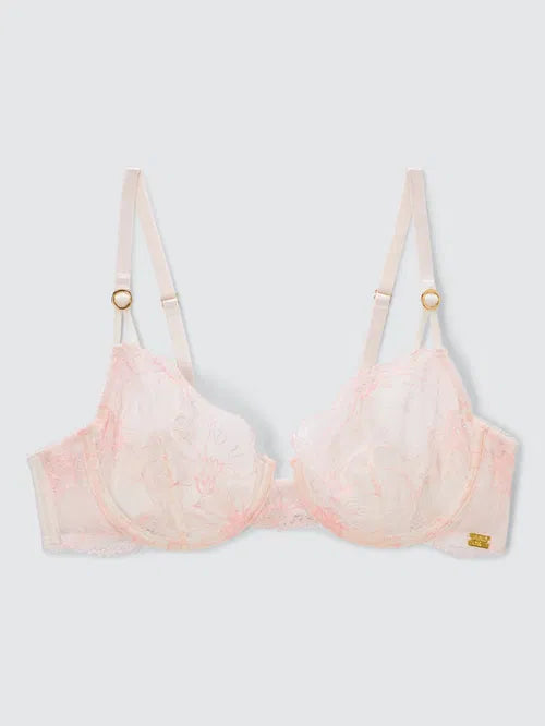 ‘Jolene’ lace balcony bra in light pink