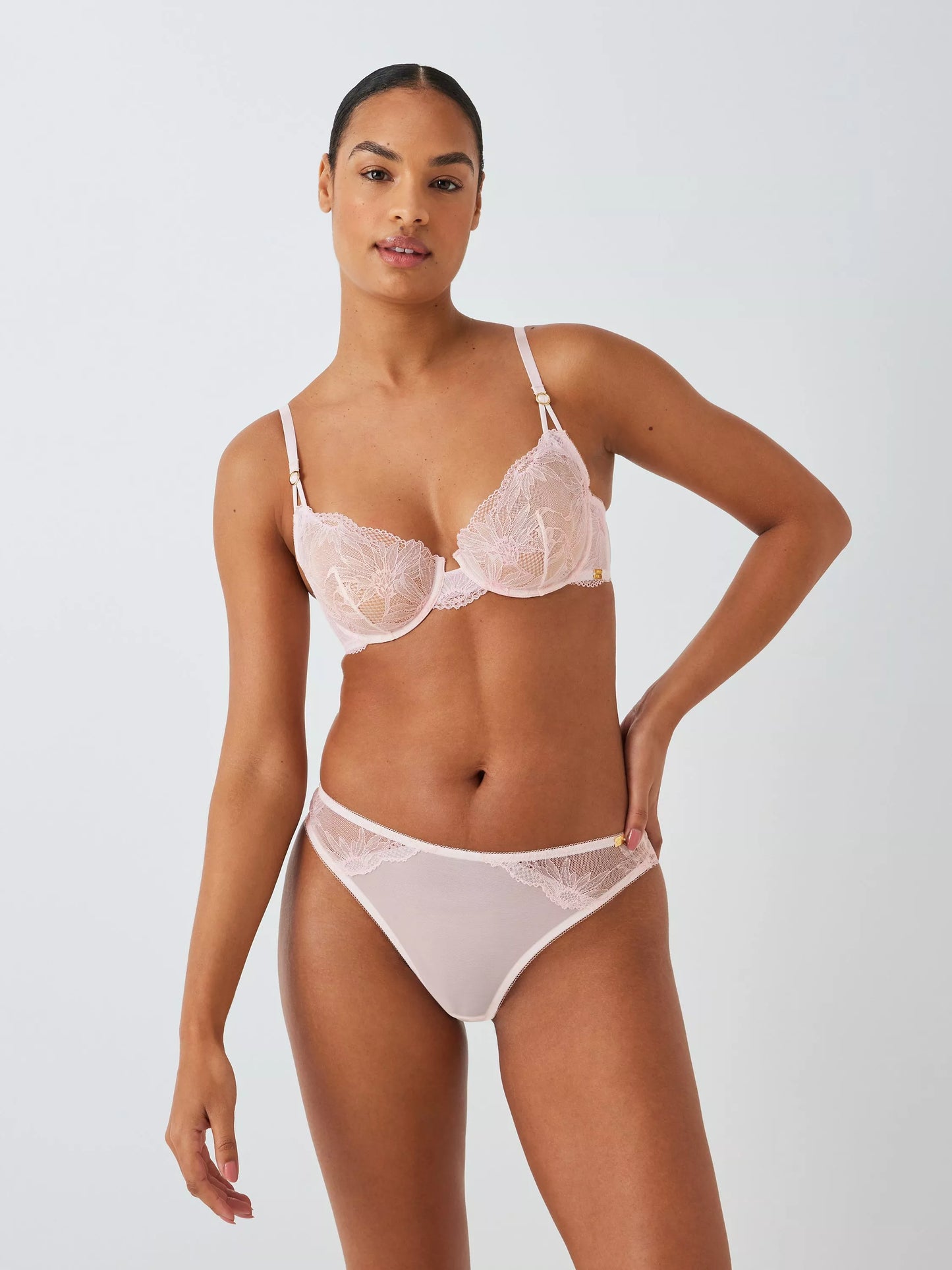 ‘Jolene’ lace Brazilian briefs in light pink size 12