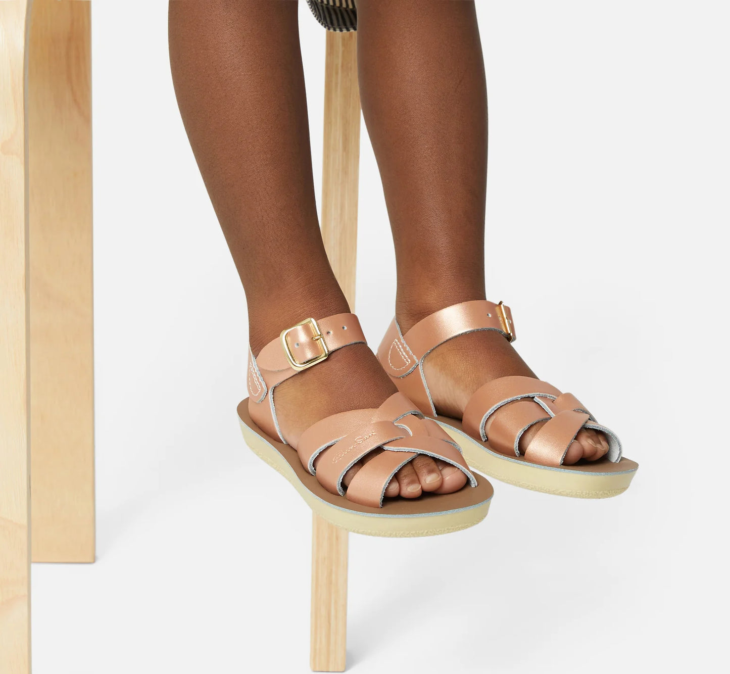 SALT-WATER ‘Swimmer’ sandals in rose gold