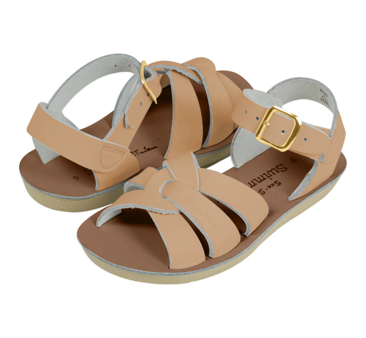 SALT-WATER ‘Swimmer’ sandals in Latte size 2