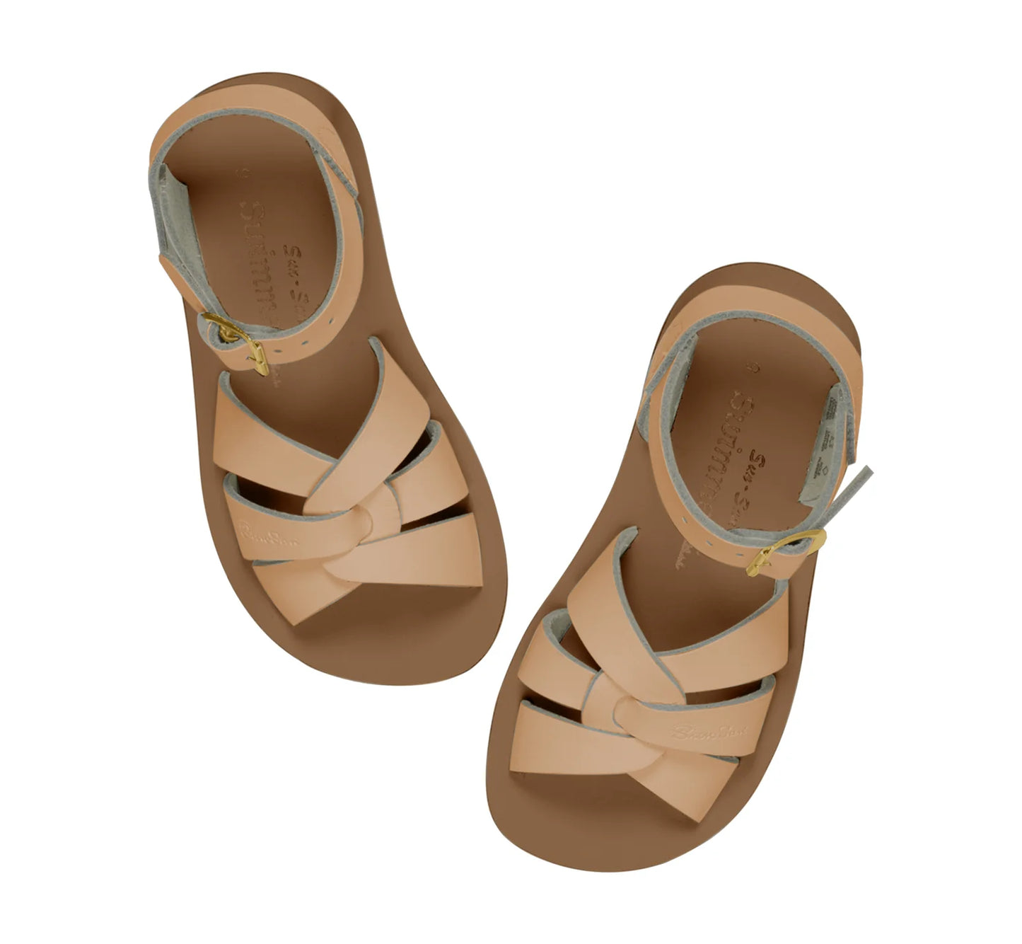 SALT-WATER ‘Swimmer’ sandals in Latte size 2
