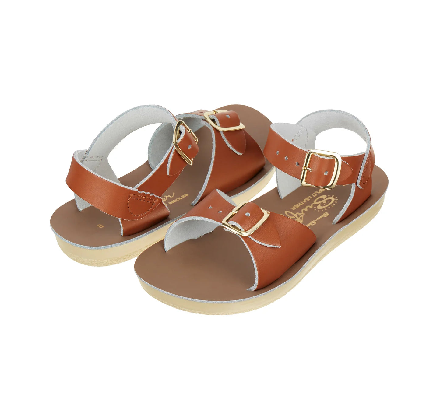 SALT-WATER ‘Surfer’ sandals in tan size 11