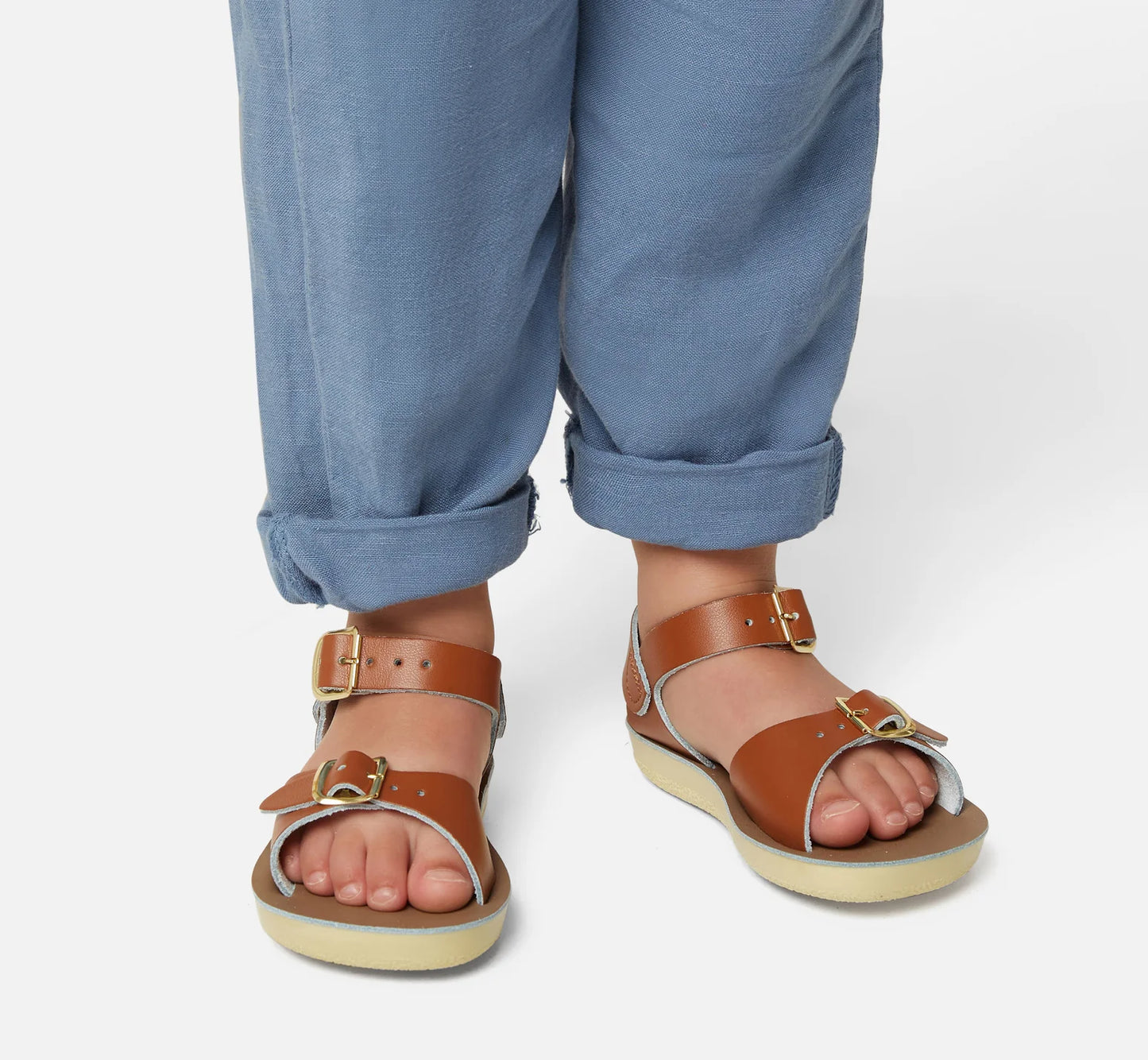SALT-WATER ‘Surfer’ sandals in tan size 11
