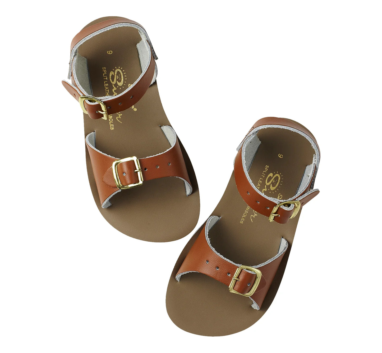 SALT-WATER ‘Surfer’ sandals in tan size 11