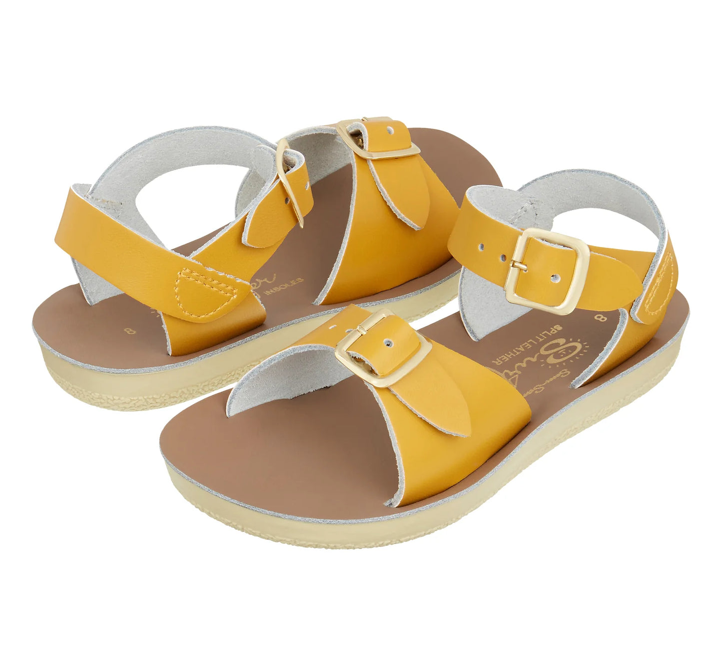 SALT-WATER ‘Surfer’ sandals in Mustard size 10 (28)