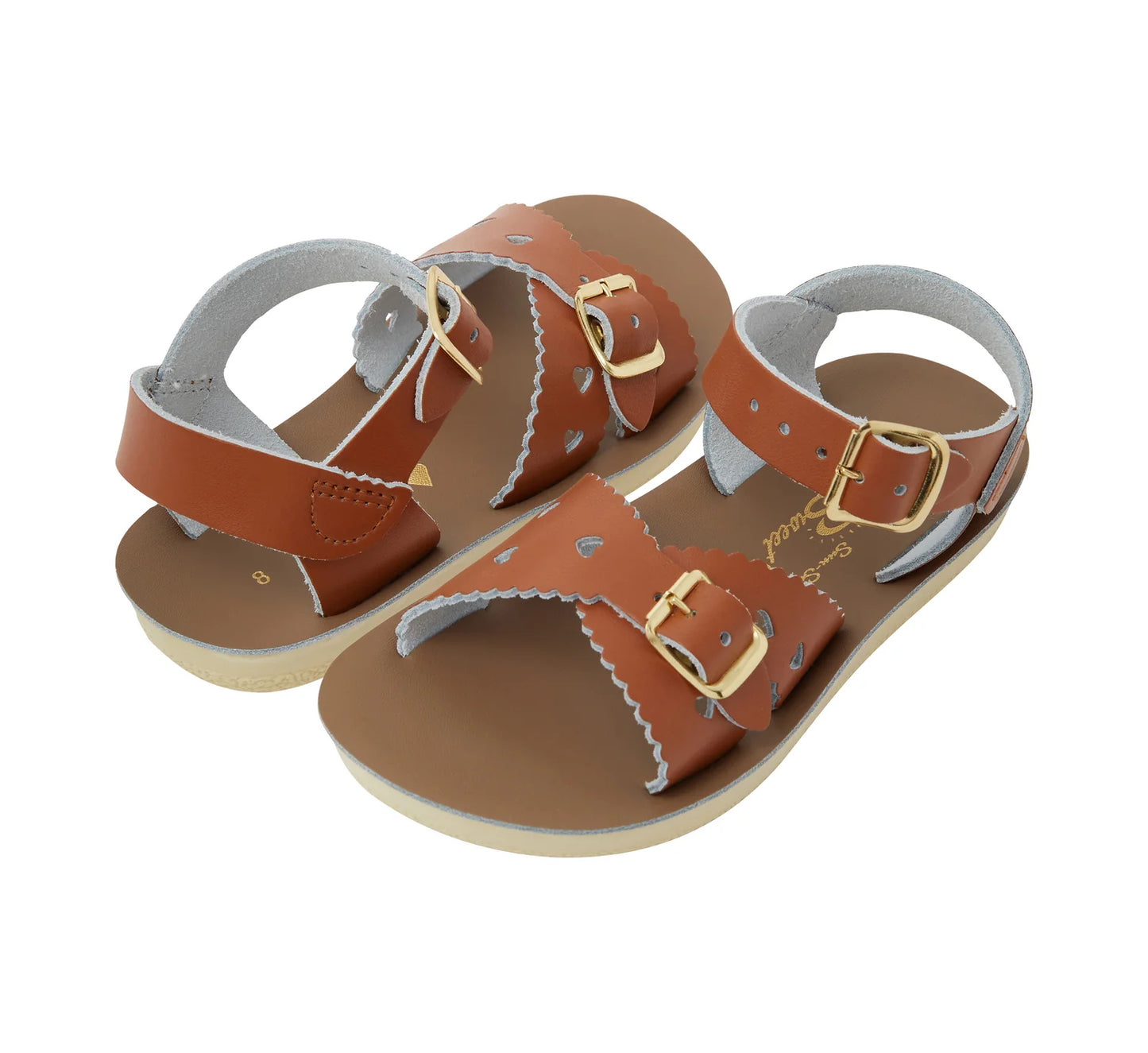 SALT-WATER ‘Sweetheart’ sandals in tan size 13