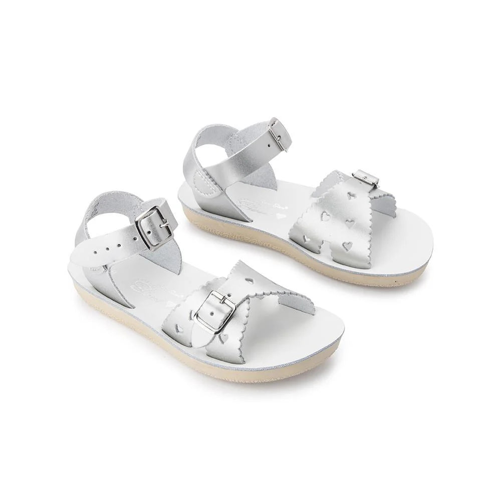 SALT-WATER ‘Sweetheart’ sandals In silver
