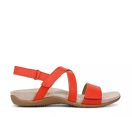 VIONIC ‘Rest Raya’ leather sandals in orange red size 4 (37)
