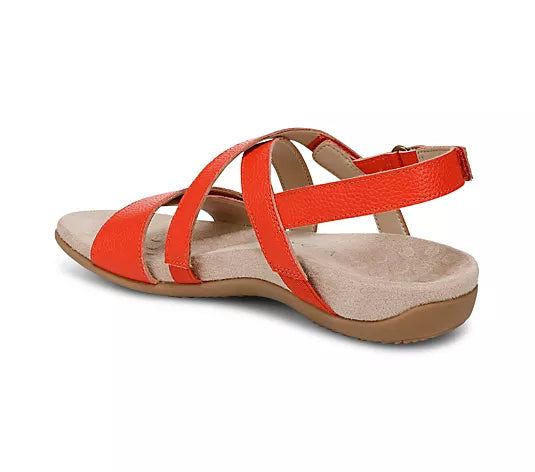 VIONIC ‘Rest Raya’ leather sandals in orange red size 4 (37)