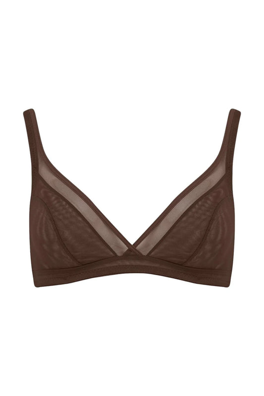 Mesh wireless bra in Berry