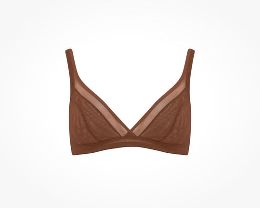 Mesh wireless bra in cinnamon size 34D/DD