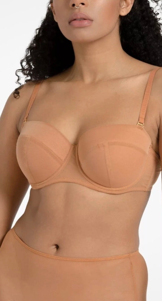 Strapless and multi way bra in cafe au lait