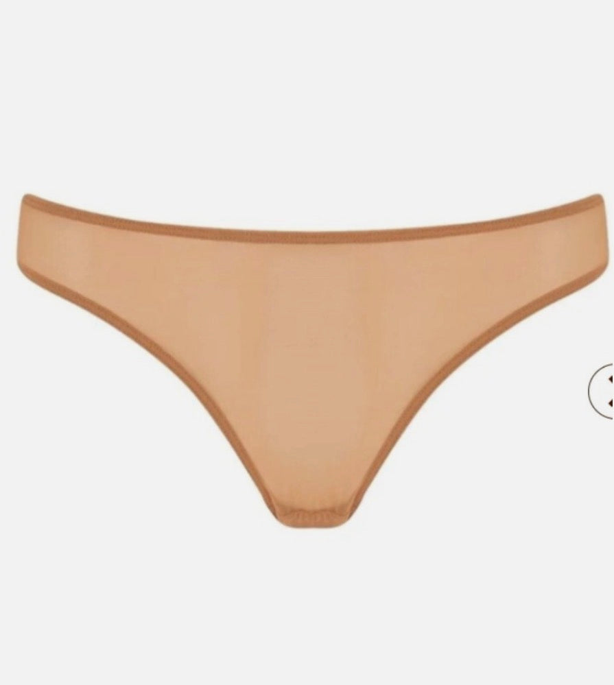 Mesh briefs in cafe au lait size S