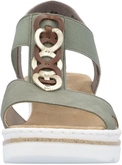 RIEKER medal wedge elasticated sandals size (39) 6