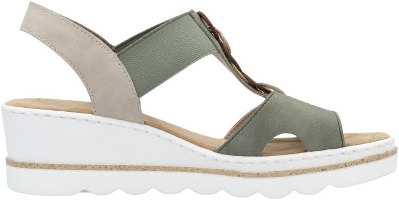 RIEKER medal wedge elasticated sandals size (39) 6