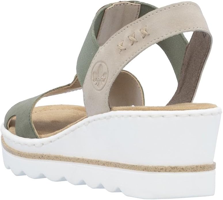 RIEKER medal wedge elasticated sandals size (39) 6
