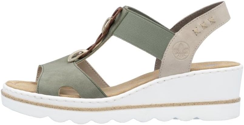 RIEKER medal wedge elasticated sandals size (39) 6