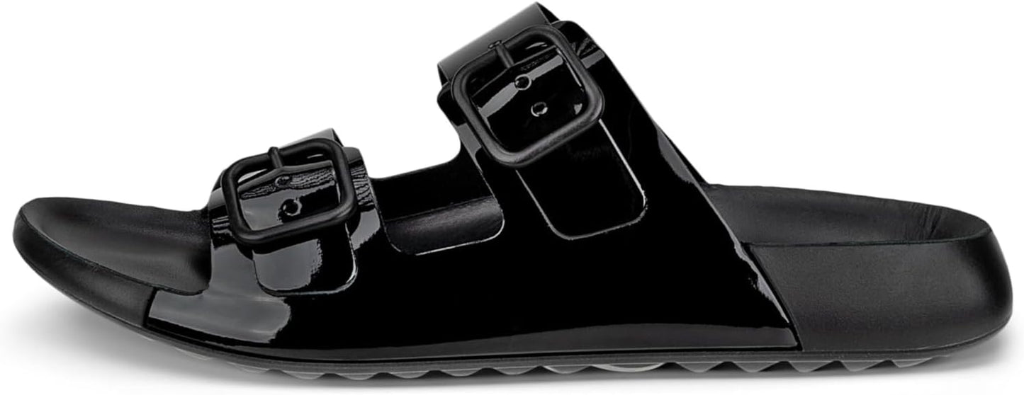 ECCO cozmo 2 strap leather sandal in black size 6 (39)